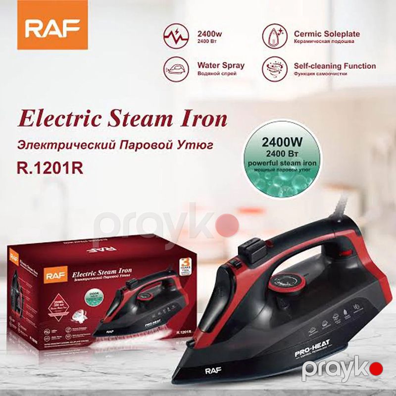 RAF R.1201 Buxarlı Ütü Keramika Altlıqlı Buxarlı Ütü 2400W — Ev texnikası, Bakı (5)