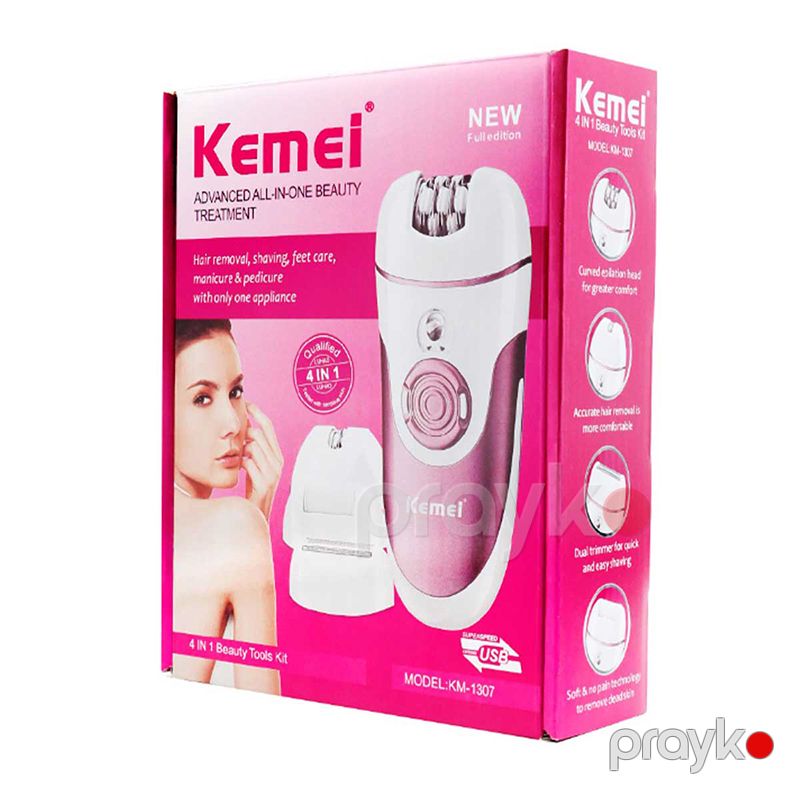 Kemei Yüksək Keyfiyyətli 4-ü 1 Arada Çoxfunksiyalı Epilyator Davamlı Bıçaq Başlığı USB Şarj Edilə Bilən Elektrikli Bədən Epilyator — Usturalar, trimmerler və epilyatorlar, Bakı (6)