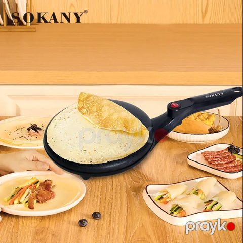 Yeni Çoxfunksiyalı Keyfiyyətli Sokany Elektrikli Krep Aləti Professional Pancake Krep Hazırlayan Maşın 650W — Bakı