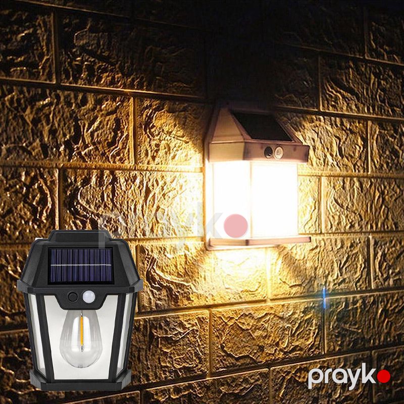 Volfram LED Divar Lampası Günəş Enerjili Ev Bağça İşığı Hərəkət Sensorlu Suya Davamlı Montaj İşığı BK-888 — Mallar, Bakı (5)