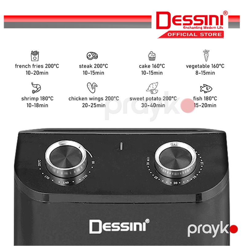 Dessını 5.2L DSN-DS805 Air Fryer Yağsız Elektrikli Hava Fritözü 5.2l Tutumlu Ağ Qızılı rengli Fritöz — Digər mətbəx texnikası, Bakı (3)