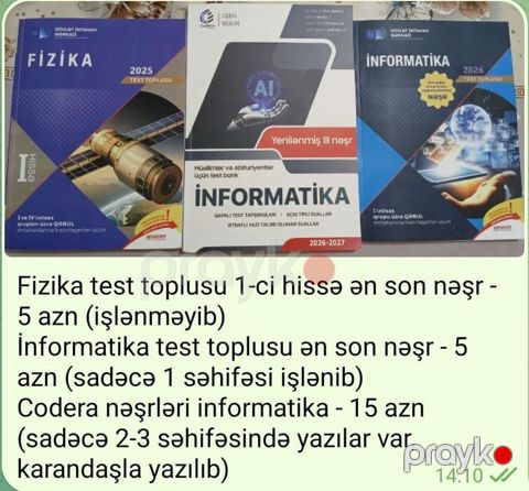 Məhsul: Test topluları (Fizika və İnformatika) - Fizika test toplusu — Masazır