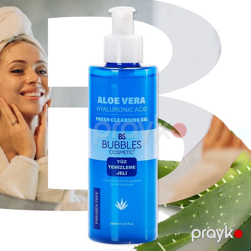 Bs Bubbles Cosmetic Aloe Vera Terkibli Qara Nöqtələrə Sızanaqlara Qarşı Üz Yuma Geli 200 ml — Gözəllik və səhiyyə, Bakı (3)