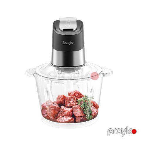 Sonifer SF-8134 Doğrayıcı 2.6 litrlik şüşə qab tərəvəz ət doğrayıcı blender Boz doğrayıcı — Bakı