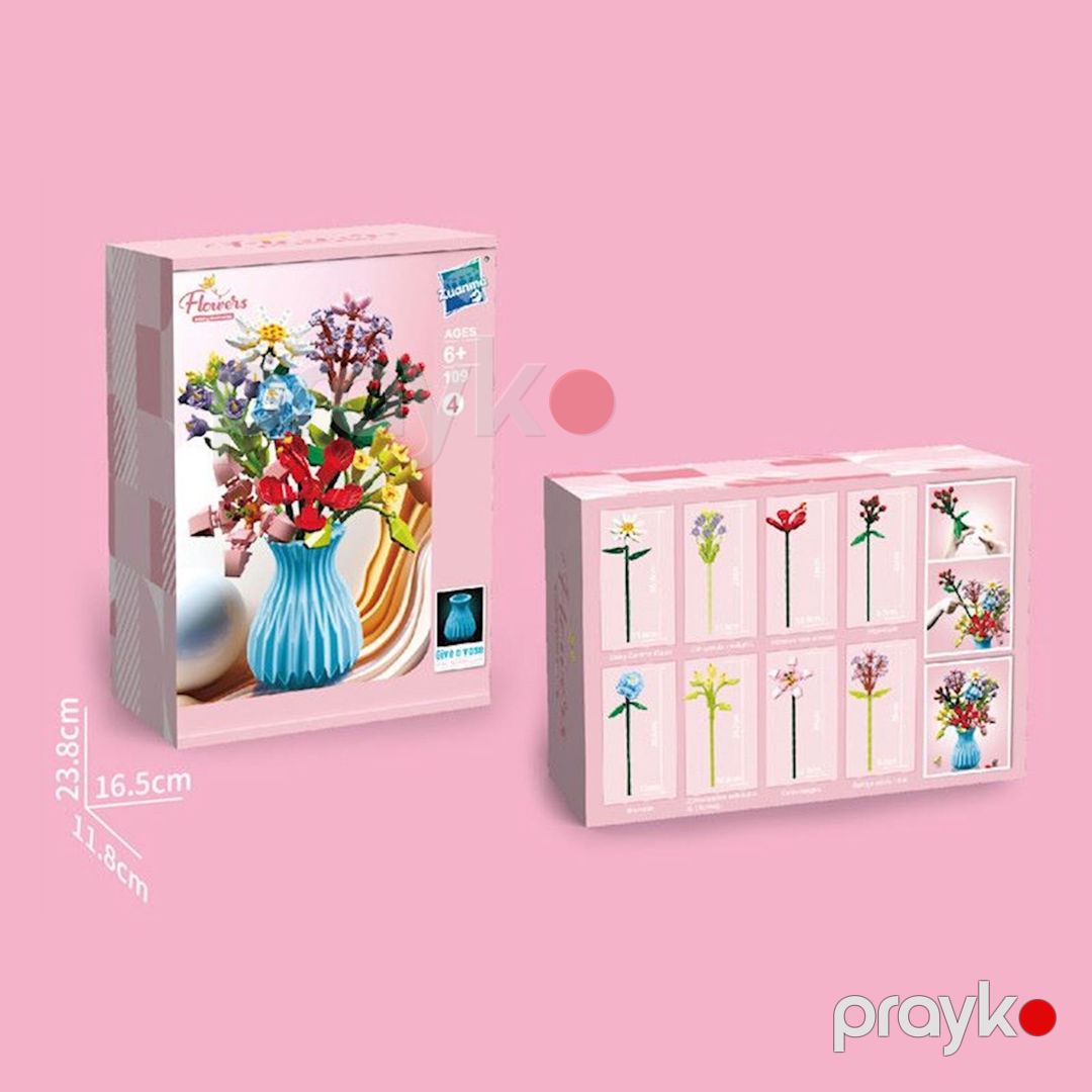 Blok konstruktor Zuanma Flowers Building GR-004, 109 parça — Mallar, Bakı (2)