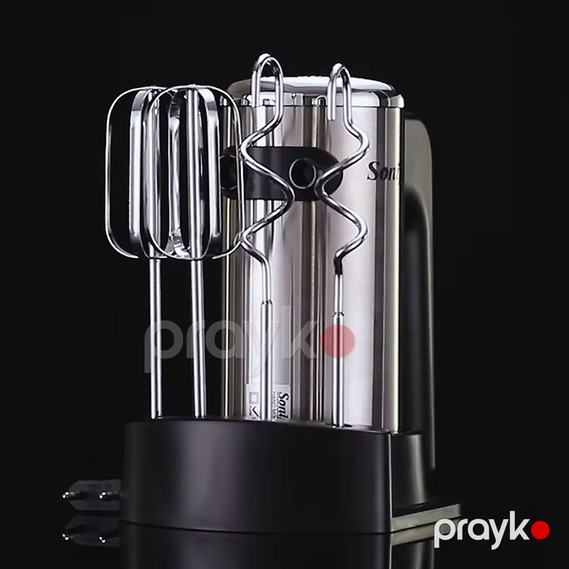 Sonifer SF-7022 Çoxfunksiyalı 5 Sürətli Əl Mikseri Yumurta Çırpıcı Xəmir Qarışdıran 300W Gücündə Paslanmaz Polad Başlıqlı Mikser — Blenderlər, xırdalayanlar və mikserlər, Bakı (4)