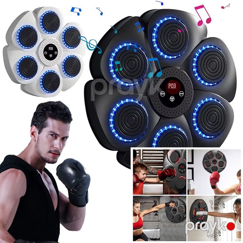 Musiqili Boks Cihazı Ağıllı Divara Quraşdırılmış Boks Məşq Aləti Reaksiya Hədəfi LED İşıqlı Koordinasiya Telim Cihazı — İdman, hobi, istirahət, Bakı (2)