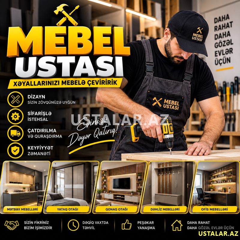Mebel ustası — Mobilyaların montajı, təmiri və restavrasyonu, Bakı