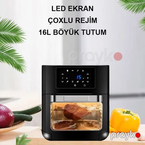 Çoxfunksiyalı Sensorlu Ekranlı Elektirikli Qızardıcı Böyük Tutumlu Elektirikli Qızardıcı Airfryer 16L — Bakı