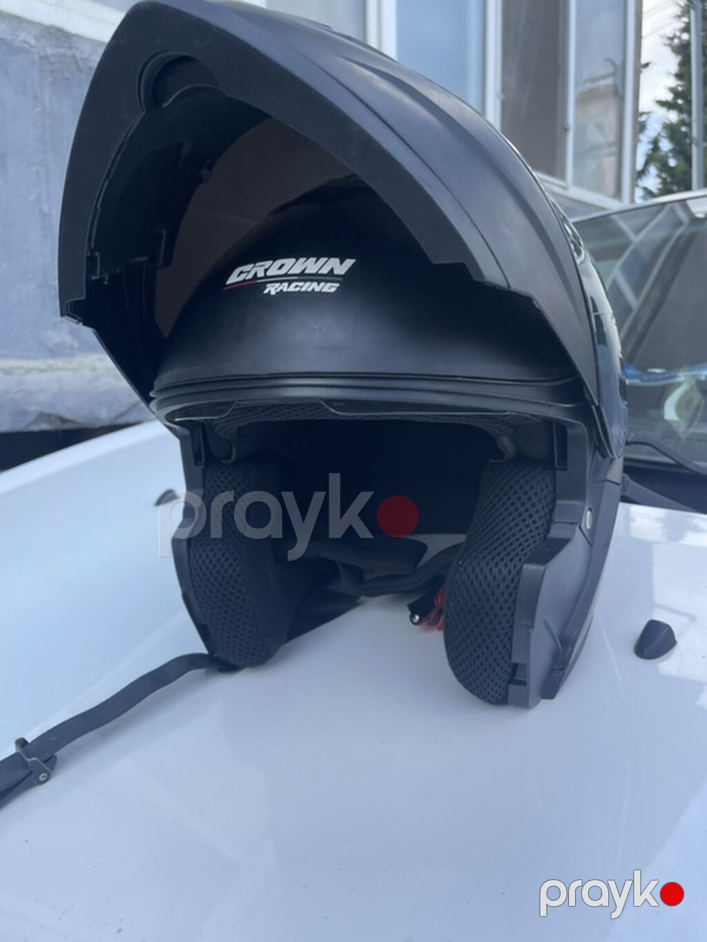 Crown Racing moto dəbilqəsi – modular (açılıb-bağlanan çənə hissəli) — Motosiklet geyimi, Xudat (2)