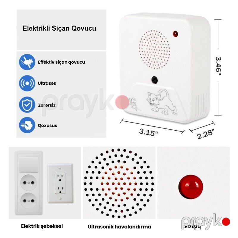 Elektron Ultrasəs Zərərverici Qoruyucu Siçanlara Qarşı Hörümçək Ağcaqanad Qovucu Effektiv Həşarad Qovucu Zərərli Gəmirici Qoruyucusu — Mallar, Bakı (4)