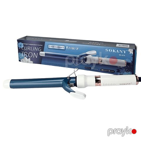 Sokany Tənzimlənən Temperaturlu Professional Saç Feni Sokany SK-674 Buruq Fen diametri 25 mm metal Buruq Ütü — Bakı