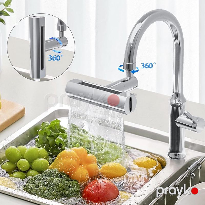 LUV 4-ü 1-də Mətbəx Kran Başlığı 360° Fırlanan Sıçramaya Qarşı Yüksək Qövslü Sink Kran Başlığı — Qablar və mətbəx əşyaları, Bakı (2)