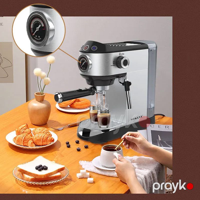 Sokany SK-696B Çoxfunksiyalı Elektrikli Qəhvə Hazırlayıcı Espresso Kappuçino Maşını 1450W — Digər mətbəx texnikası, Bakı (5)