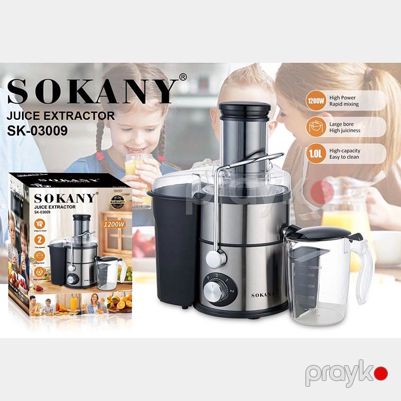 Sokany SK-03009 Çoxfunksiyalı Elektrikli Şirəçəkən Meyvə Suyu Hazırlayan 1200W — Digər mətbəx texnikası, Bakı (2)
