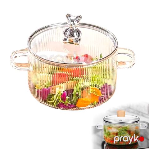 Borosilikat Şüşə İstiliyədavamlı Qazan Teddy Bear Fiqurlu Şüşə Qazan Gümüşü Qızılı Rengli Şüşə Qazan 1800ml — Bakı