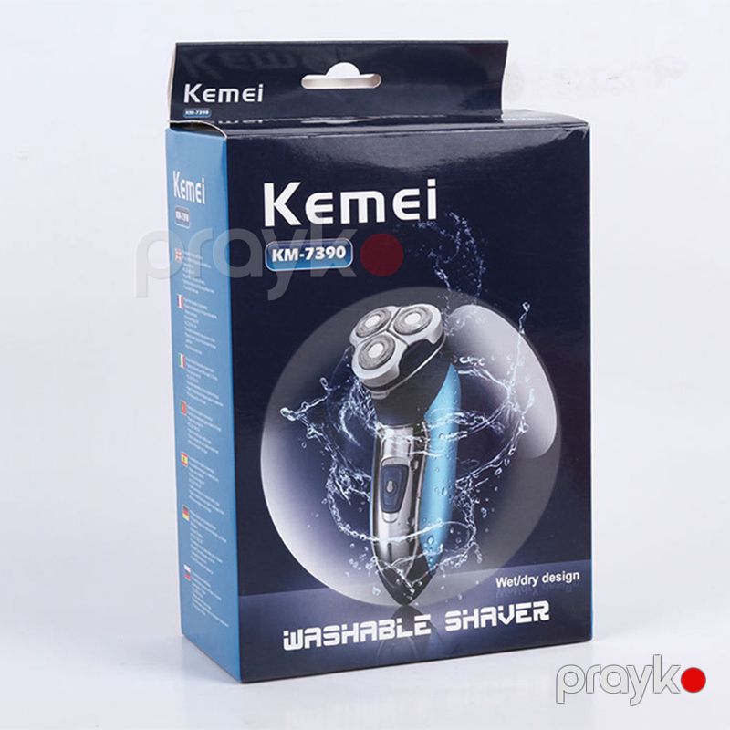 Kişilər Üçün Yeni Kemei Üç Bıçaqlı Üz Təmizləyici Təraş Maşını Yuyula Bilən Professional Polad Saqqal Kəsici — Usturalar, trimmerler və epilyatorlar, Bakı (6)
