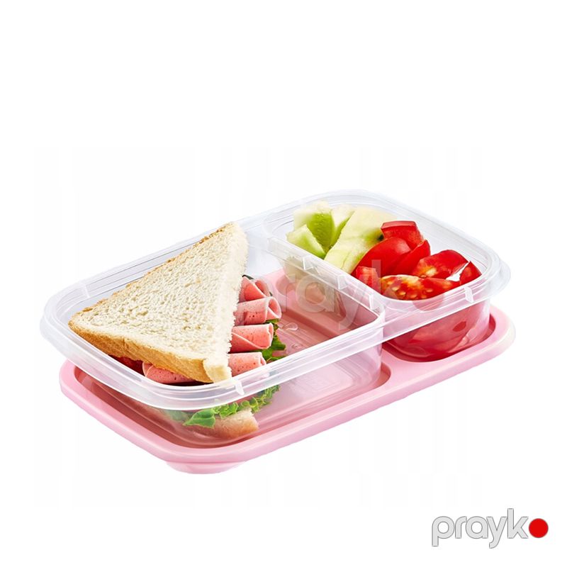2 Bölməli Düzbucaqlı Saxlama Qabı Smart 800 ml Qida Saxlama Qabı Daşması Asan Meyvə Sendviç Saxlama Qabı — Qablar və mətbəx əşyaları, Bakı (3)