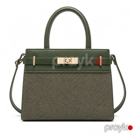 Premium Qadın Əl və Çiyin Çantası – Xaki Yaşıl 18 25 sm — Bakı