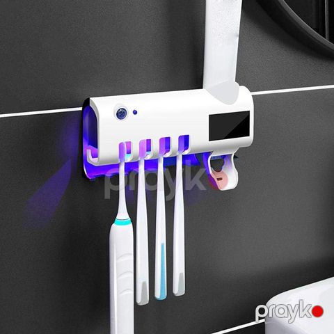 Çoxfunksiyalı Ultrabənövşəyi Sterilizasiya Diş Fırçası Divara Quraşdırılmış Avtomatik Diş Pastası Rəfi Şarj Ediləbilən Diş Fırçası — Bakı
