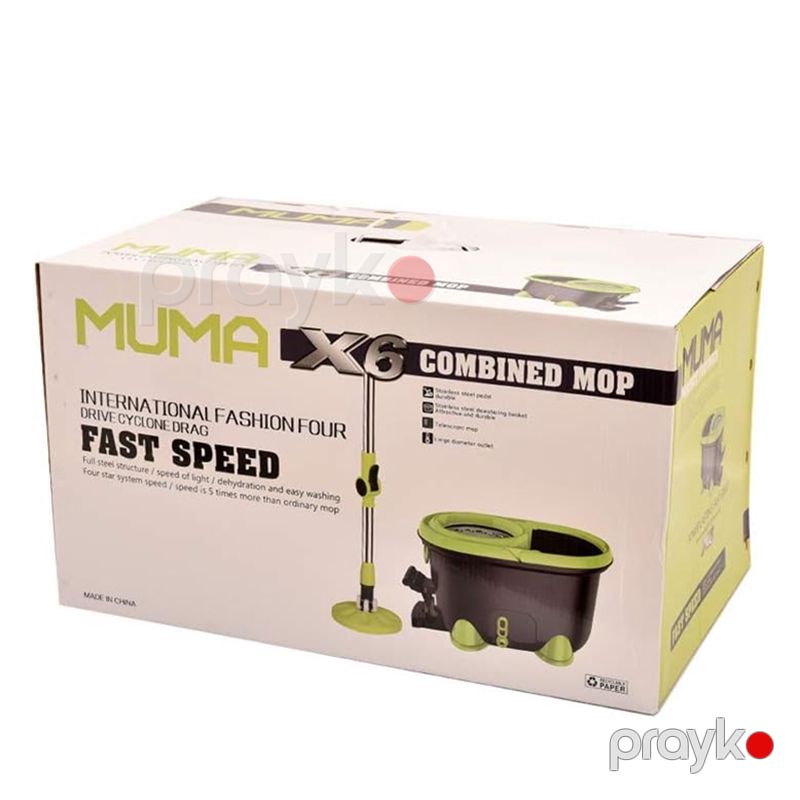 Muma X6 Tənzimlənən Mop Dəsti MK-1024-2 İstifadəsi Asan Pedallı Mor Döşəmə Təmizləyici — Mallar, Bakı (6)