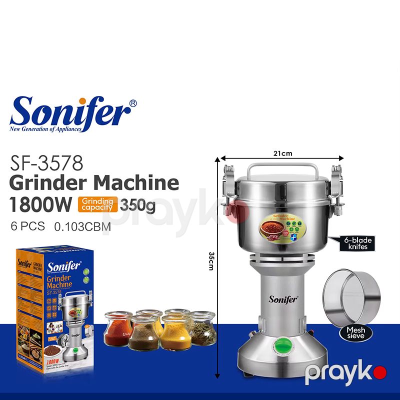 Sonifer SF-3578 Paslanmayan Polad Üyüdücü Qəhvə Ədviyyat Üyüdücü 1800W — Digər mətbəx texnikası, Bakı (3)
