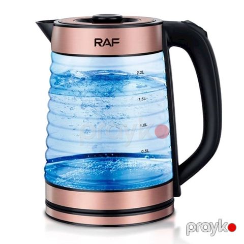 RAF Elektrik Çaydanı 2000 Vt Funksional Şüşə Çaydan 2.2L Tutuma Sahib Peşəkar LED Çaydan — Bakı