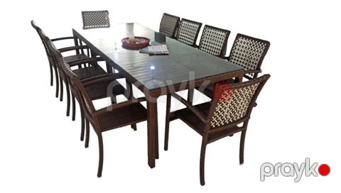 Bağ üçün mebel dəsti Zili Rattan Tokio ZR0067, 10 nəfərlik, qəhvəyi — Bakı