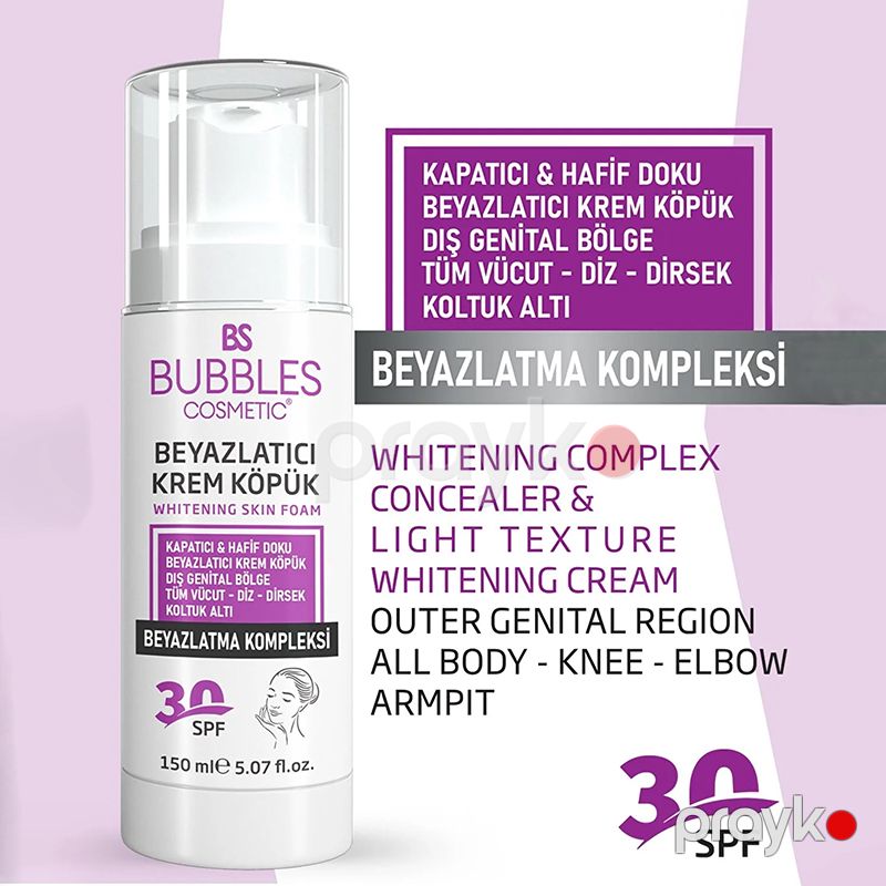 Bs Bubbles Cosmetic Ağardıcı Köpük Krem Üz, Bədən Və Genital Bölge Ağardıcı Ləkə Üçün Krem 30spf 150ml — Gözəllik və səhiyyə, Bakı (2)