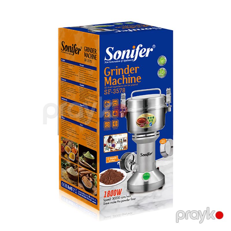 Sonifer SF-3578 Paslanmayan Polad Üyüdücü Qəhvə Ədviyyat Üyüdücü 1800W — Digər mətbəx texnikası, Bakı (4)