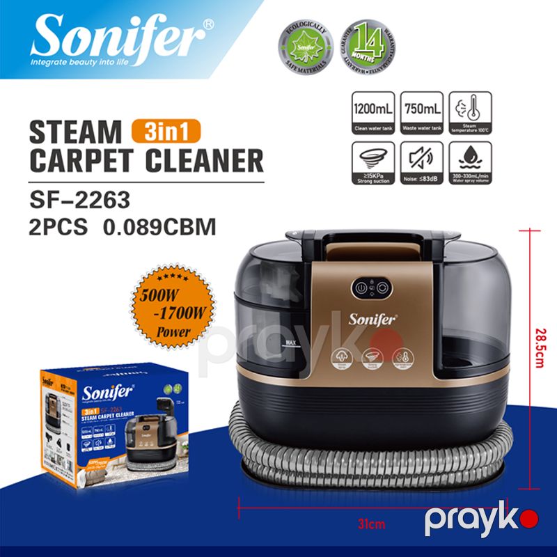 Sonifer SF-2263 - Xalça Təmizləyici Maşın 1700W Güc Sorma Gücü Yüksək Səmərəlilikli 3-ü 1-də Buxar Xalça Təmizləyici — Tozsoran, Bakı (3)