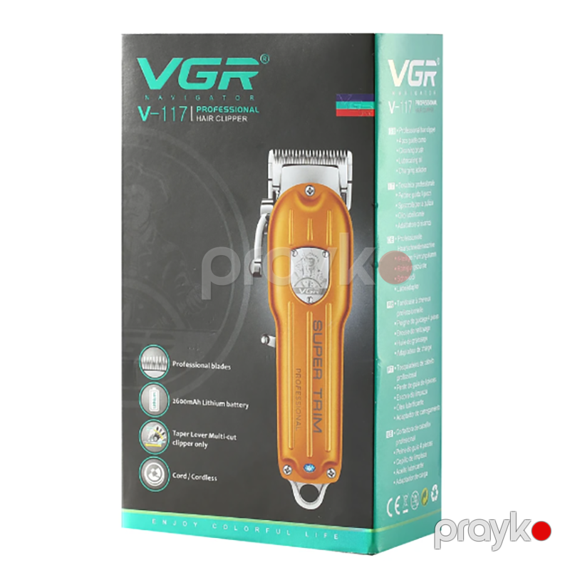 Professional VGR Saç Qırxan Magistral Saç Kəsmə Makası Kişilər Üçün Yüksək Güclü Metal Saç Kəsicisi Elektrikli Gold Saç Trimmeri — Usturalar, trimmerler və epilyatorlar, Bakı (6)
