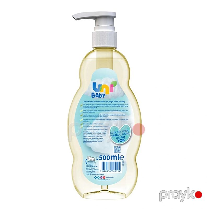 Uni Baby Bebek Şampuanı 500 Ml Şəffaf Sislon Uni Baby Saç ve Vücut Şampuanı — Mallar, Bakı (2)