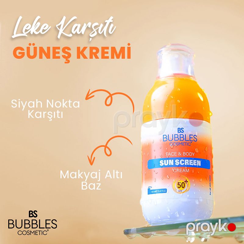 Bs Bubbles Cosmetic Günəş Ləkələrinə Qarşı Makyaj Altı Bazlı Güneş Qoruyucu Krem 30spf 100ml — Gözəllik və səhiyyə, Bakı (2)