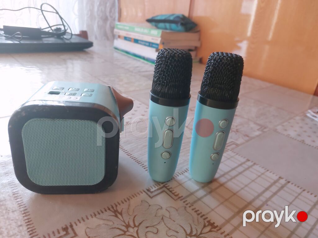 İki mikrafonlu mini karaoke dəsti - Dəst: 1 ədəd portativ Bluetooth — Karaoke, Bakı (4)