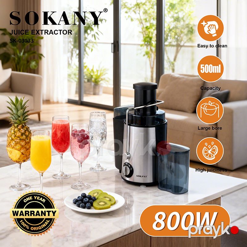Şirəçəkən Sokany SK-03033 – 800W, paslanmayan polad gövdəli Meyvə Şirəsi Sıxan 0.5 l şirəçəkən — Digər mətbəx texnikası, Bakı (4)
