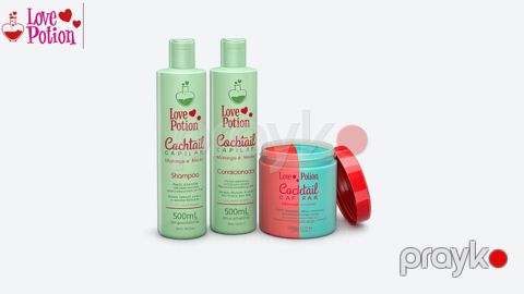 Saç üçün kosmetika dəsti Natureza Morango & Menta (Şampun 300 ml + Saç maskası 300 ml + Saç üçün krem 300 ml) — Bakı