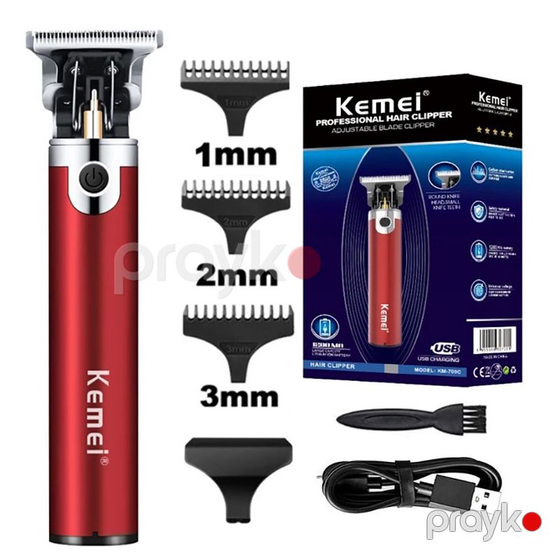 Kemei Professional Elektrikli Saç Qırxan Maşinka Simsiz Saç Kəşmə Maşını Polad Saç Kəsmə Trimmeri — Usturalar, trimmerler və epilyatorlar, Bakı (2)