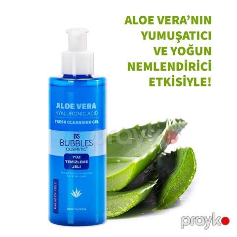Bs Bubbles Cosmetic Aloe Vera Terkibli Qara Nöqtələrə Sızanaqlara Qarşı Üz Yuma Geli 200 ml — Bakı