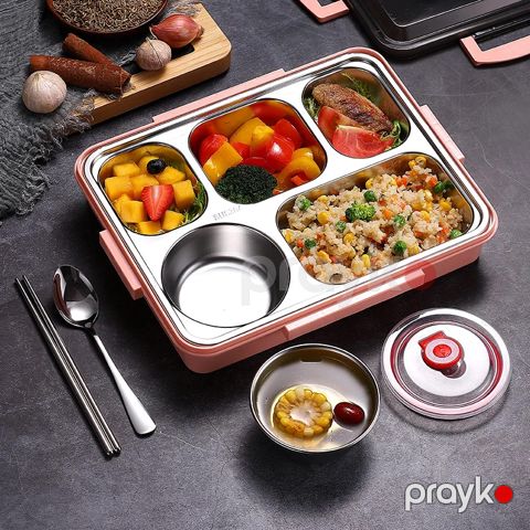 4 Bölməli Lunch box Paslanmayan polad Nahar Qutusu Qida Saxlama Qabı Sku107578 Yemək Saxlama Qabı — Bakı