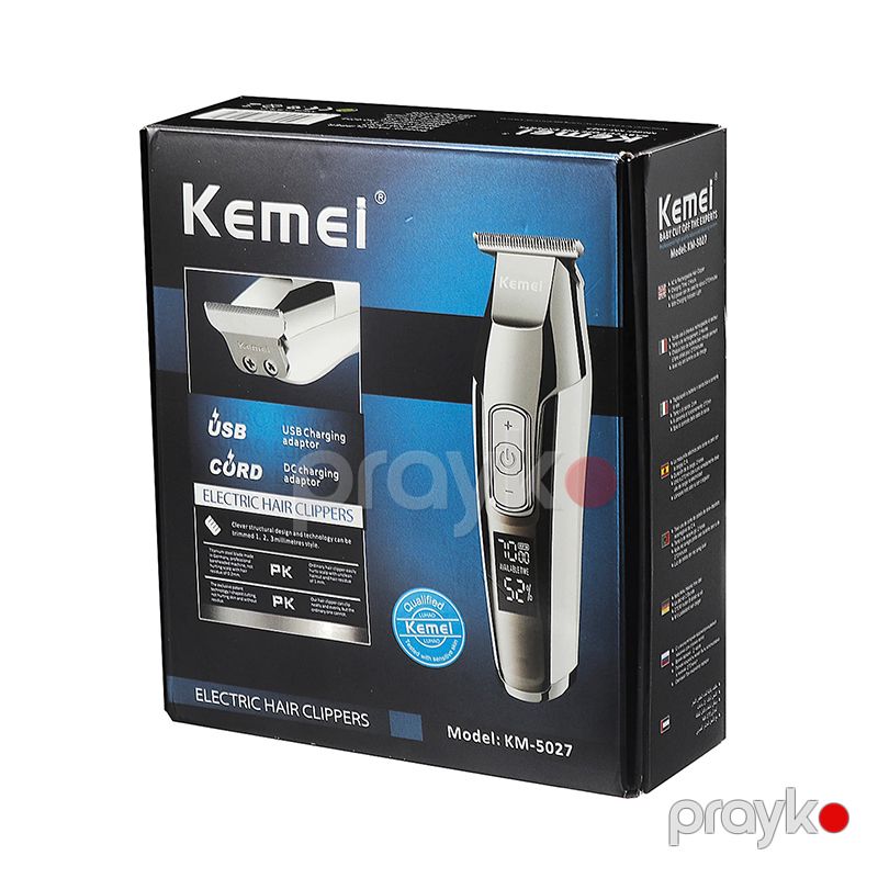 Kemei Saç Qırxan LED Displey Gümüş Saç Qırxan Dəsti Kişilər Üçün Güclü Paslanmaz Polad Təraş Maşını KM5027 — Usturalar, trimmerler və epilyatorlar, Bakı (6)
