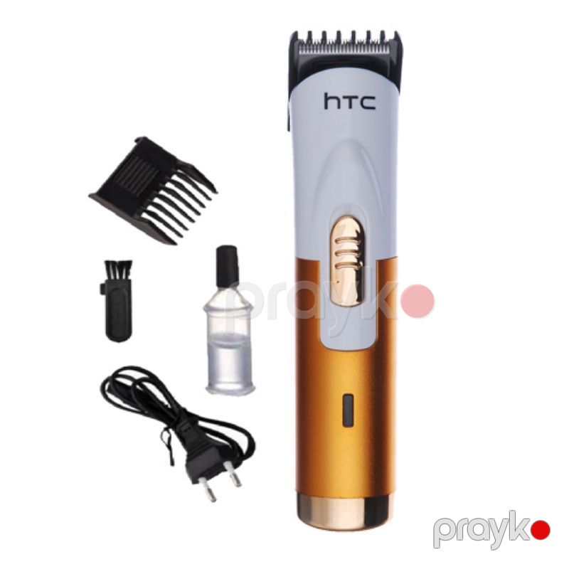 Güclü Matora Sahib HTC AT-518B Sarı Ağ Dizaynda Təkrar Doldurulan Polad Saç Kəsici Qızılı — Usturalar, trimmerler və epilyatorlar, Bakı (4)