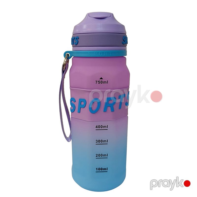 Sızdırmaz BPA-sız Rengli Su Şüşəsi Plastik Düşərgə, Velosiped Su Qabı 750 ml — Termos və termoş, Bakı (5)