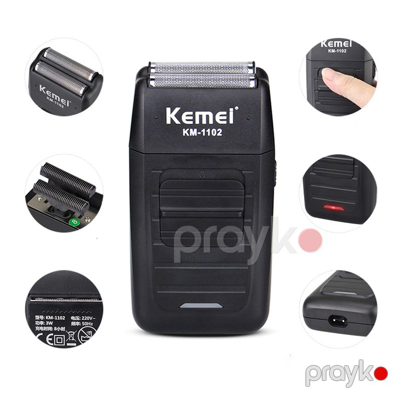 Kemei elektrikli ikiqat təraş maşını Kişilər üçün güclü Cüt Bıçaqlı Elektrikli Təraş Saqqal Pistonlu Ülgüc Üz Baxımı KM-1102 — Usturalar, trimmerler və epilyatorlar, Bakı (2)