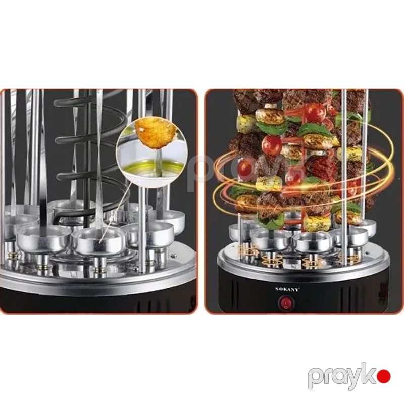 Sokany SK-6113 Elektrikli Manqal Şaquli Portativ Fırlanan Barbekü 1500W — Soba və qrillər, Bakı (6)