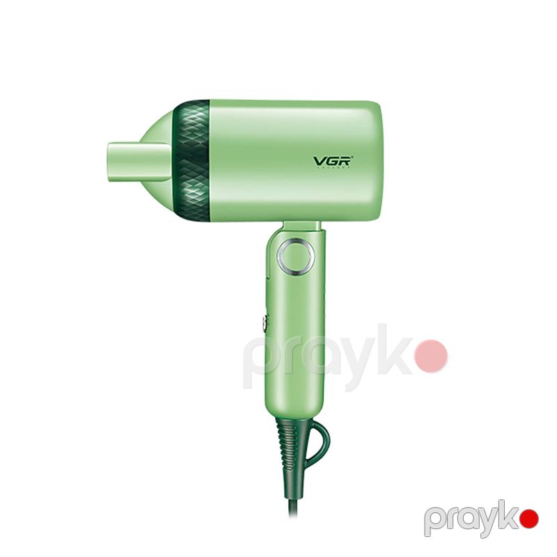 VGR V-421 Professional Qatlana Bilən Portativ Fen 1200W DC Motor 2 Sürətli Saç Qurutma Feni Yaşıl Rengli — Fən, Bakı (4)