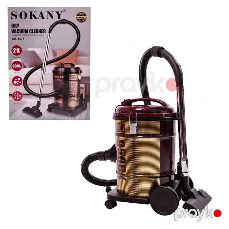 Güclü Sokany Barabanlı Tozsoran 1600w 21l sk-3571 Quru Təmizləmə üçün Peşəkar Tozsoran Qırmızı Döşəmə Tozsoranı — Tozsoran, Bakı (7)