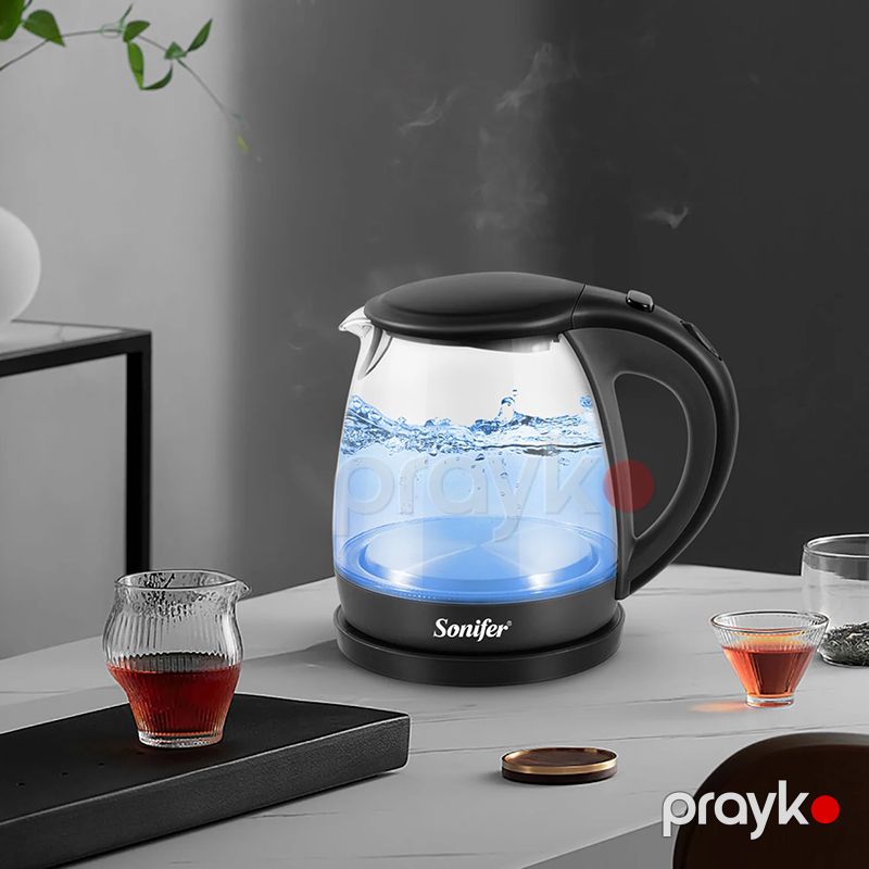 Sonifer SF2087 LED İşıqlı Elektrikli Şüşə Çaydan Tutum 1L Yüksək Güclü 2200W — Elektrik çaydanları və termoslar, Bakı (3)