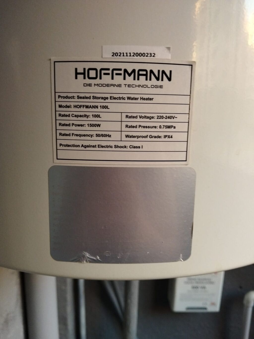 Hoffmann 100L elektrik su qızdırıcısı - Tip: Qapalı anbar tipli — Su qızdırıcılar, Bakı (2)
