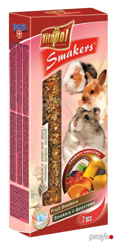 Gəmiricilər üçün yem Vitapol Smakers Fruit, 2 əd, 90 q, qablaşdırma fərqli ola bilər — Bakı